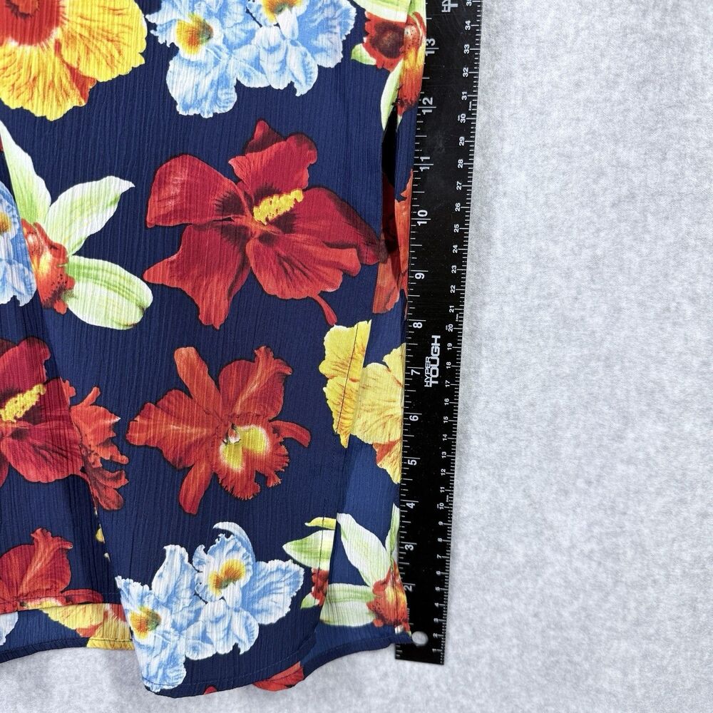 Christie & Jill Shirt Womens 3X Floral Print Short Sleeve Blouse Top Button Down - Picture 7 of 11